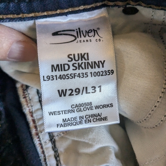 Ladies Suki Fit, Silver Jeans In Dark Wash, Size W29/L31 - Picture 3 of 5